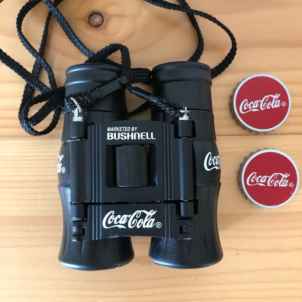 Coca Cola Black Bottle-Shaped Binoculars w/Black Holster Carrying Case - Picture 6 of 11